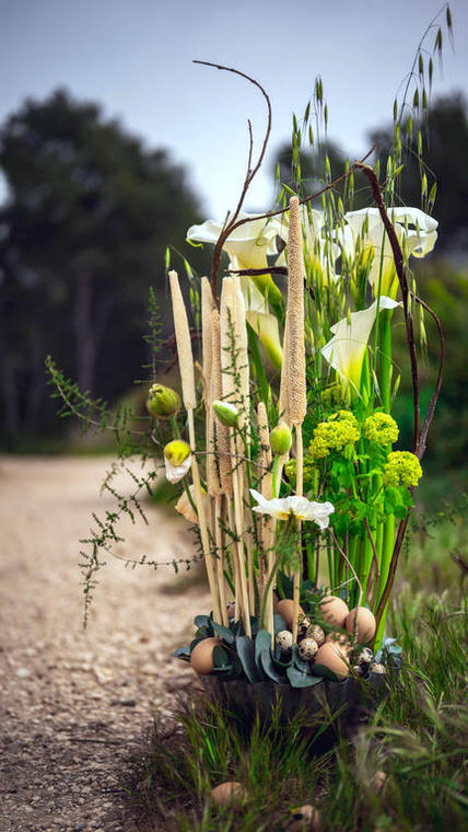 chasse aux œufs florale