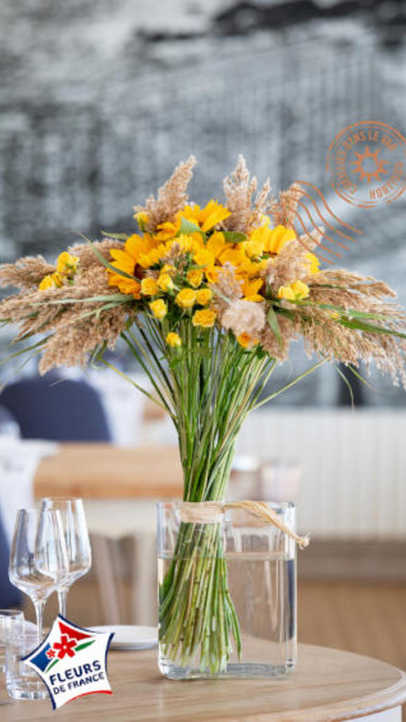 ete indien tournesol et fleurs sechees